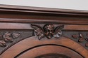 L74392: Antique Walnut Carved Tall China Cabinet
