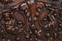 L74392: Antique Walnut Carved Tall China Cabinet