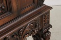 L74392: Antique Walnut Carved Tall China Cabinet