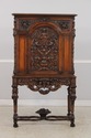 L74392: Antique Walnut Carved Tall China Cabinet