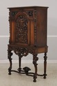 L74392: Antique Walnut Carved Tall China Cabinet
