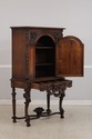 L74392: Antique Walnut Carved Tall China Cabinet