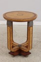 L74413: MAITLAND SMITH Round Art Deco Burl Wood En