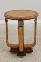 L74413: MAITLAND SMITH Round Art Deco Burl Wood En