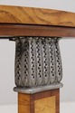 L74413: MAITLAND SMITH Round Art Deco Burl Wood En