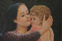 F74432: Large Framed Oil Painting On Canvas - Woma