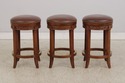 74610: Set of 3 STICKLEY Cherry Leather Seat Count