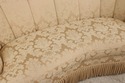 74635: CENTURY Channel Back Upholstered Damask Sof