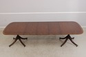L74641: BAKER Mahogany Inlaid Double Pedestal Dini