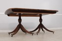 L74641: BAKER Mahogany Inlaid Double Pedestal Dini