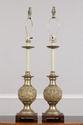 F74646: Pair UTTERMOST Acanthus Leaf Carved Urn La