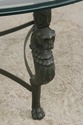 F74647: Round Iron & Glass Coffee Table w. Lion He
