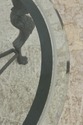 F74647: Round Iron & Glass Coffee Table w. Lion He