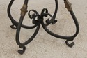 74648: Round Cherry Top Wrought Iron Base Dining O