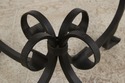 74648: Round Cherry Top Wrought Iron Base Dining O