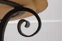 74648: Round Cherry Top Wrought Iron Base Dining O