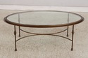 L74705: Oval Glass Top Decorator Coffee Cocktail T