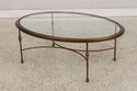 L74705: Oval Glass Top Decorator Coffee Cocktail T