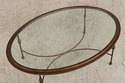 L74705: Oval Glass Top Decorator Coffee Cocktail T