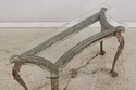 L74720: Vintage Silver Finish Glass Top Console Ta