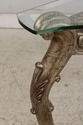 L74720: Vintage Silver Finish Glass Top Console Ta