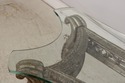 L74720: Vintage Silver Finish Glass Top Console Ta