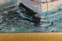 F74754: Framed Oil Painting On Canvas Harbour Scen