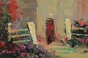 F74754: Framed Oil Painting On Canvas Harbour Scen