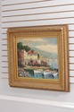 F74754: Framed Oil Painting On Canvas Harbour Scen