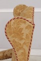 L74774: Pair French Oak Carved Wing Back Damask Ch