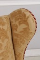 L74774: Pair French Oak Carved Wing Back Damask Ch