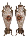 LF74782: Pair Castilian Porcelain & Bronze French 