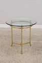 74867: Pair Of Brass & Glass Round End Tables