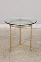 74868: Brass & Glass Round End Table