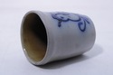 F74962: Blue Stoneware Cup w. Bird Design