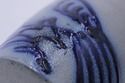 F74962: Blue Stoneware Cup w. Bird Design
