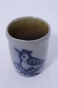 F74962: Blue Stoneware Cup w. Bird Design