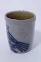 F74962: Blue Stoneware Cup w. Bird Design