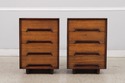 F75044: Pair Of DREXEL Perspective Walnut Nightsta