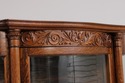 F75057: Antique Oak Curved Glass Display Cabinet