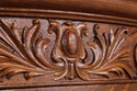 F75057: Antique Oak Curved Glass Display Cabinet