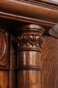 F75057: Antique Oak Curved Glass Display Cabinet