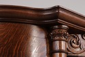 F75057: Antique Oak Curved Glass Display Cabinet