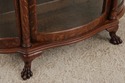 F75057: Antique Oak Curved Glass Display Cabinet