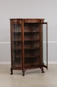 F75057: Antique Oak Curved Glass Display Cabinet