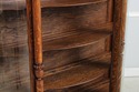 F75057: Antique Oak Curved Glass Display Cabinet