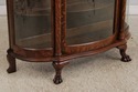 F75057: Antique Oak Curved Glass Display Cabinet