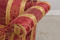 75066: Vintage Camelback Damask Upholstered Sofa