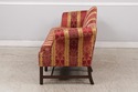 75066: Vintage Camelback Damask Upholstered Sofa