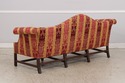 75066: Vintage Camelback Damask Upholstered Sofa